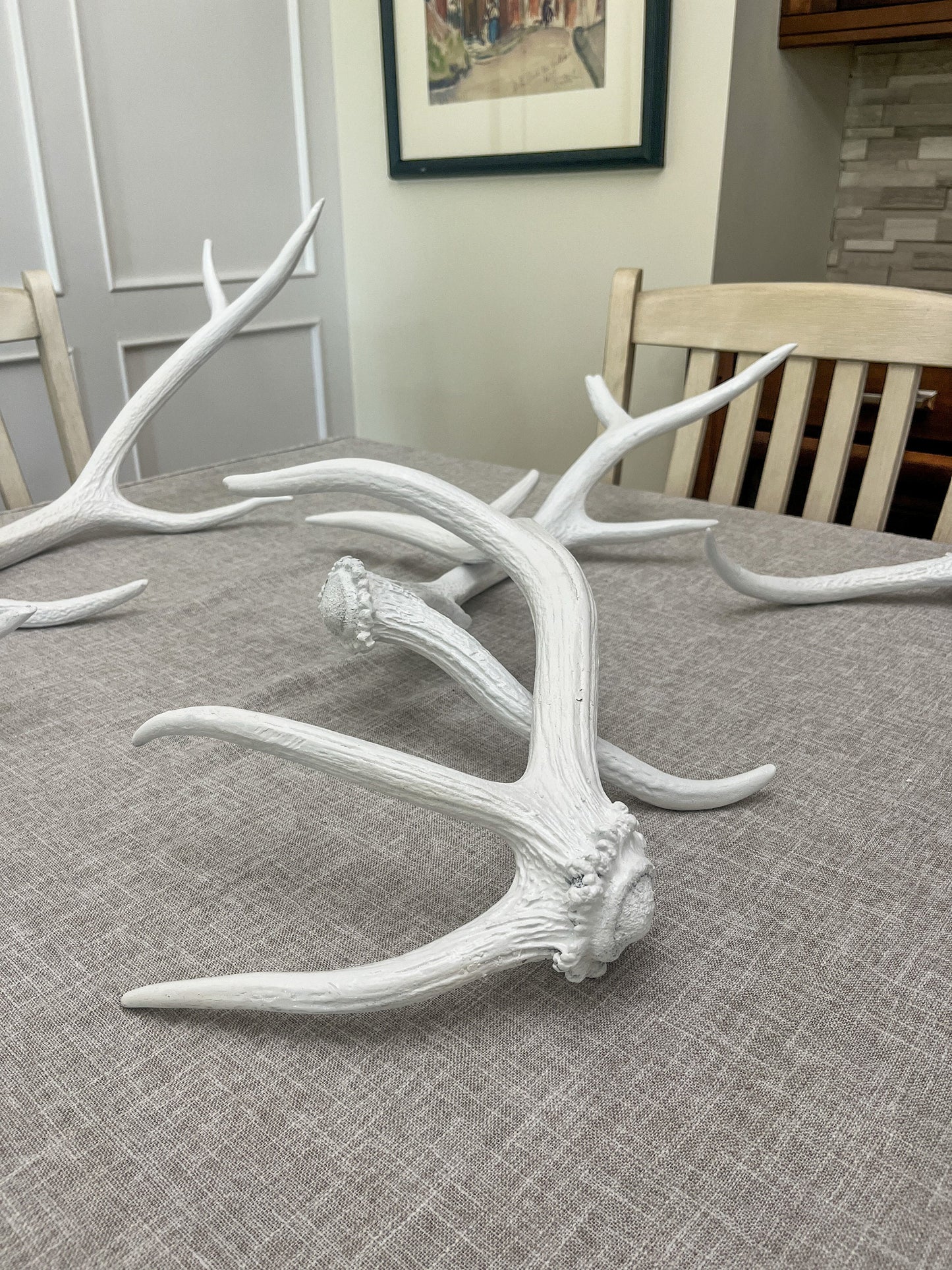 4 Painted Real Elk Antlers. For Decorations, Crafting and More