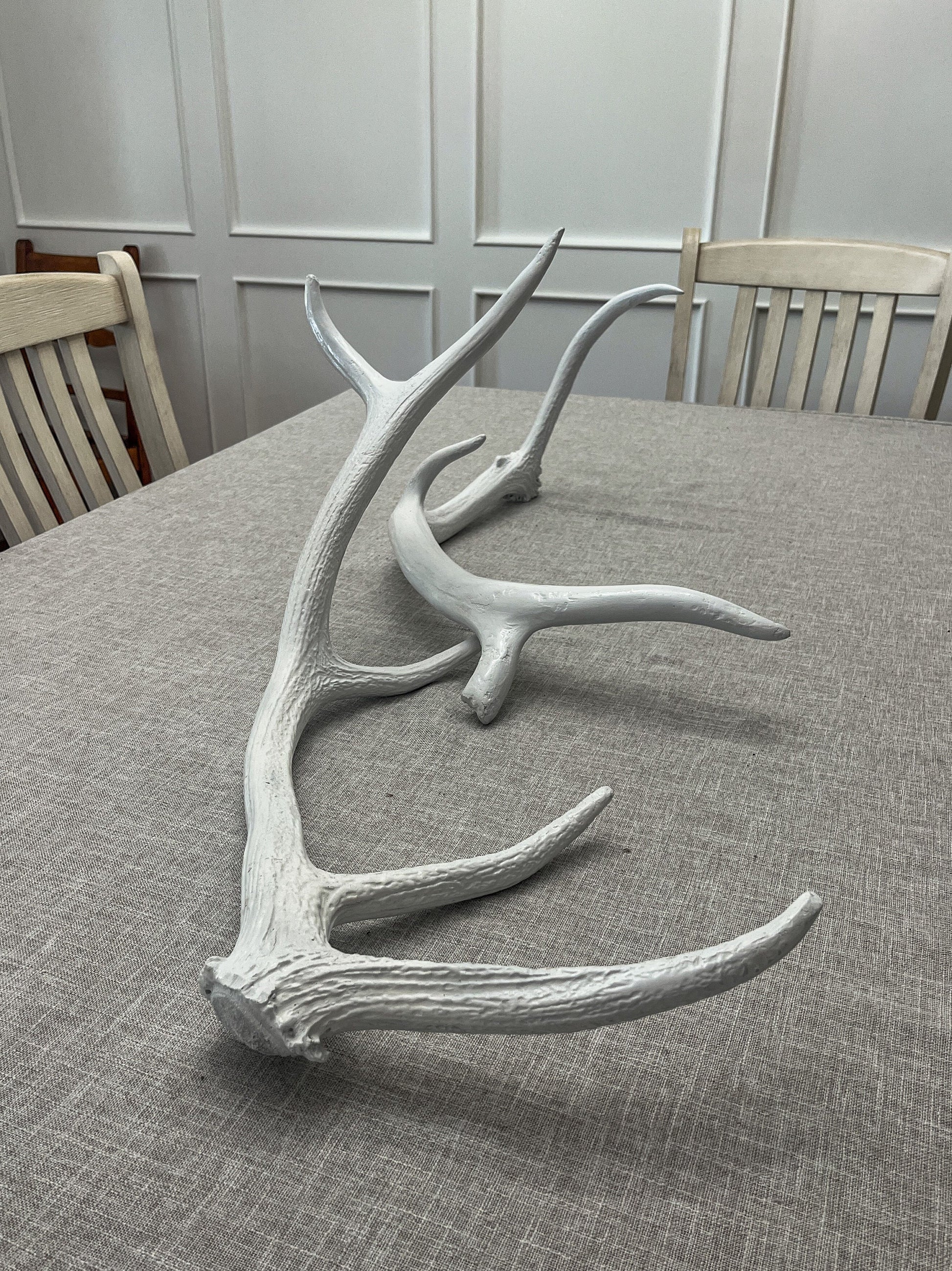 4 Painted Real Elk Antlers. For Decorations, Crafting and More